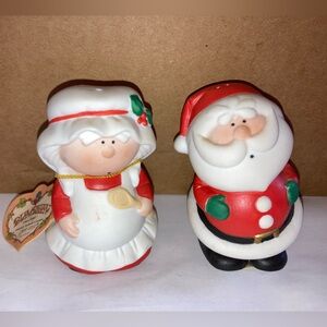 1984 Bumpkins Fabrizio Mr & Mrs Santa Claus Christmas Salt & Pepper Shakers NWT